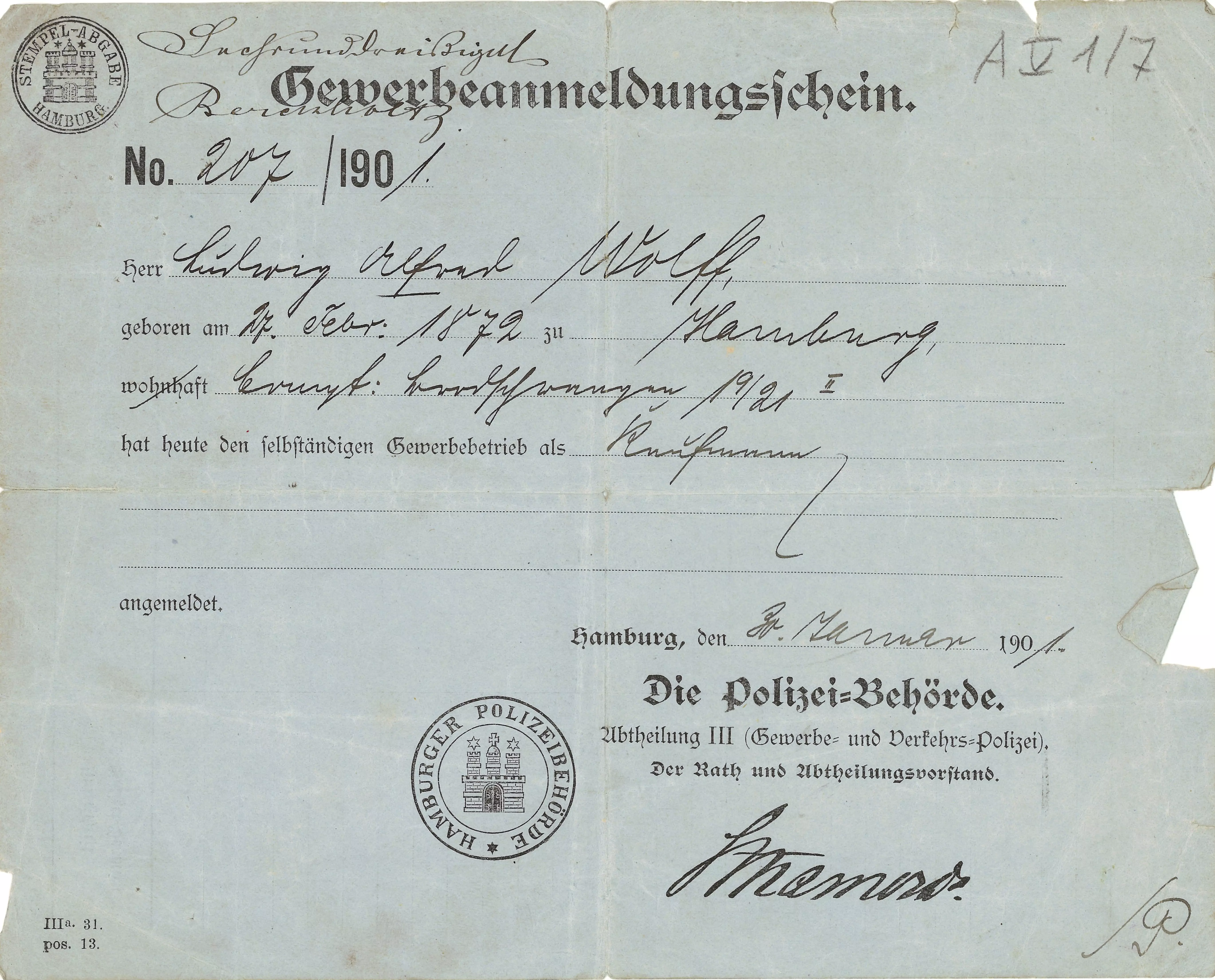 Gewerbeanmeldung